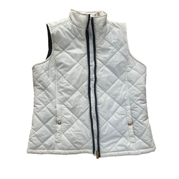 Lauren Ralph Lauren Large White Quilted Vest Sleeveless‎ Jacket Zip-Up - Picture 1 of 8